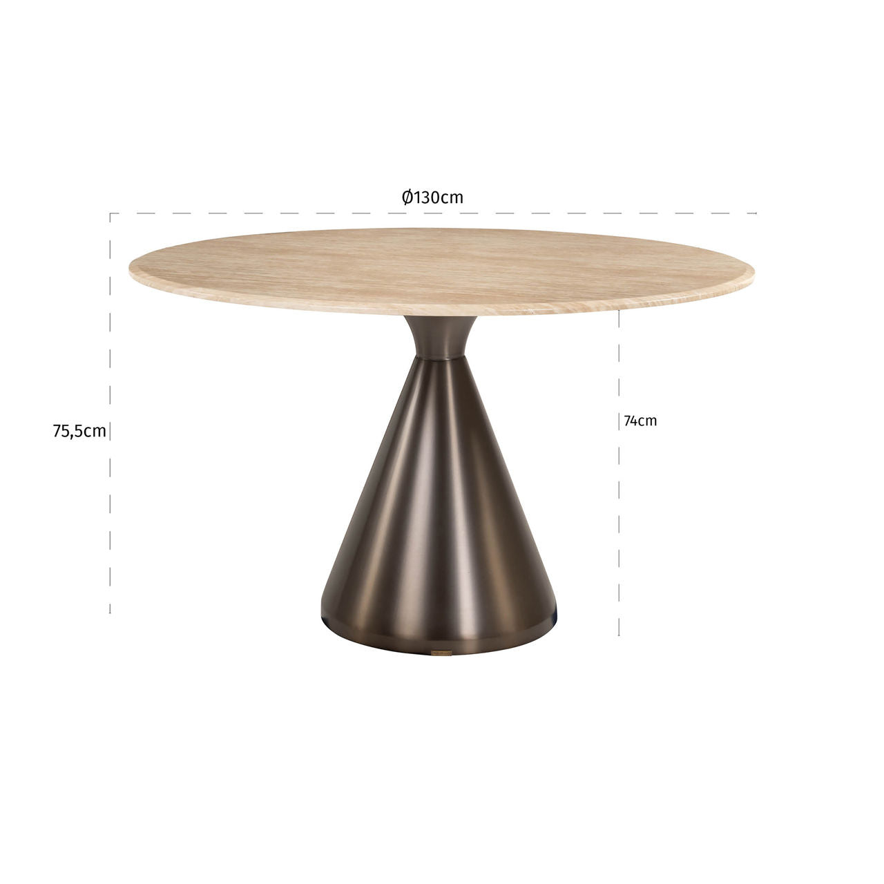 Dining table Montgommery beige 130Ø