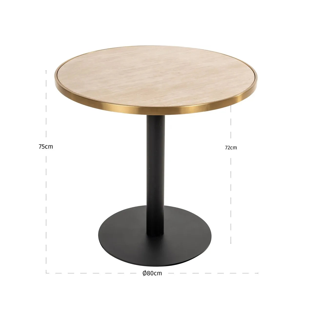 Richmond Interiors Brazza Travertine Round Bistro Table 80cm