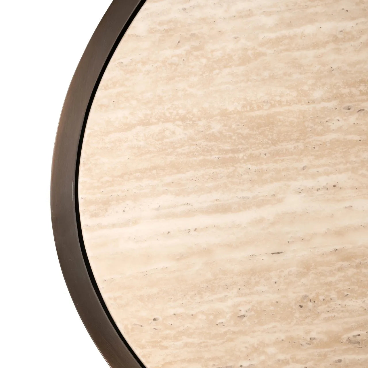 Richmond Interiors Bonanza Bronze & Travertine Oval Coffee Table