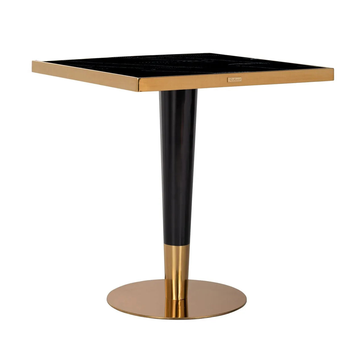 Richmond Interiors Roca Black Marble & Gold Square Dining Table