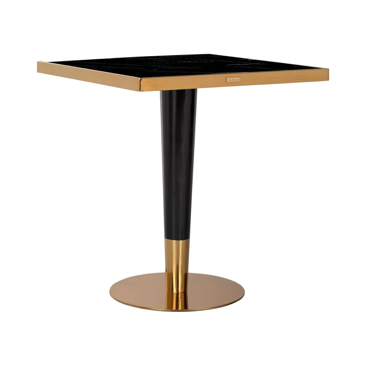 Richmond Interiors Roca Black Marble & Gold Square Dining Table