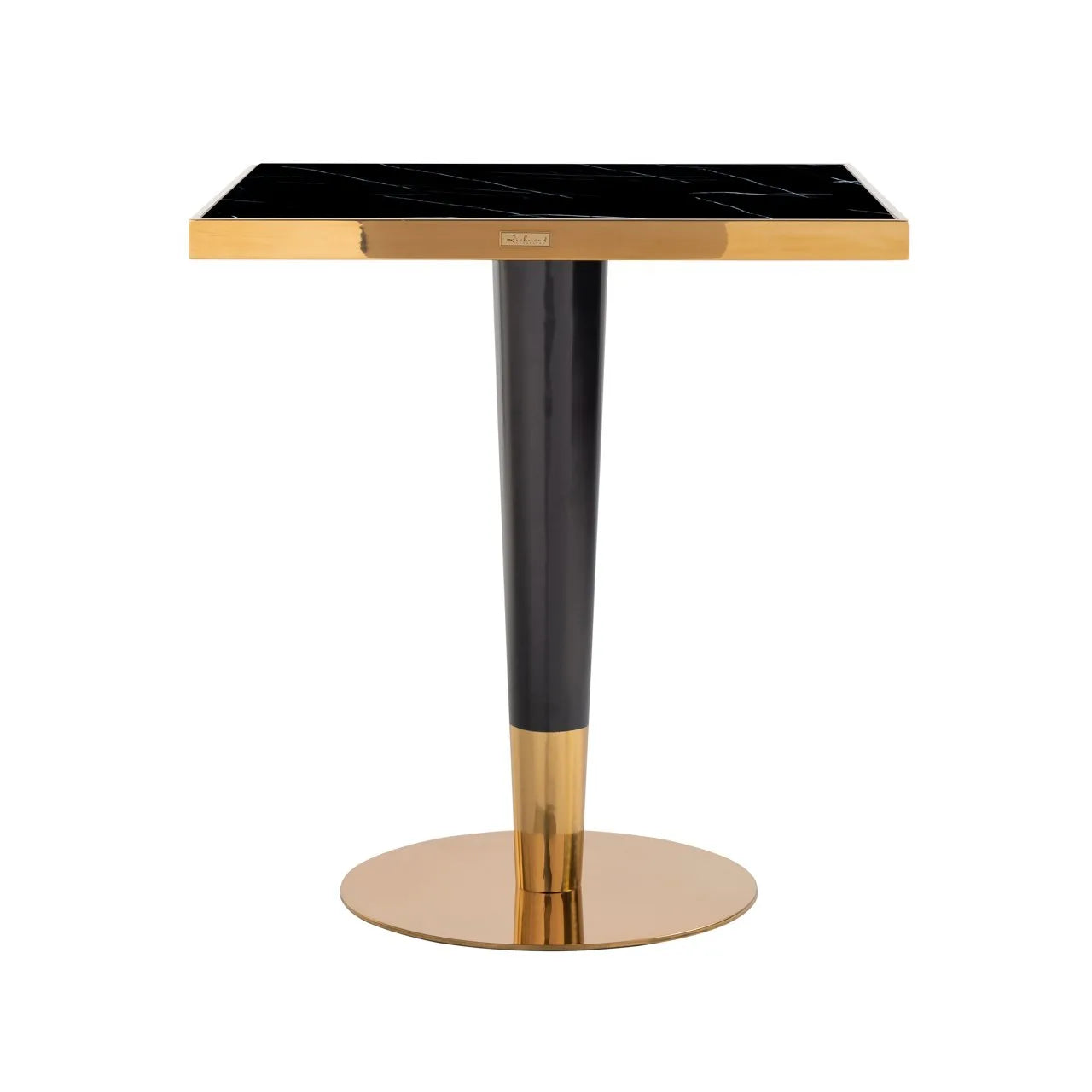 Richmond Interiors Roca Black Marble & Gold Square Dining Table