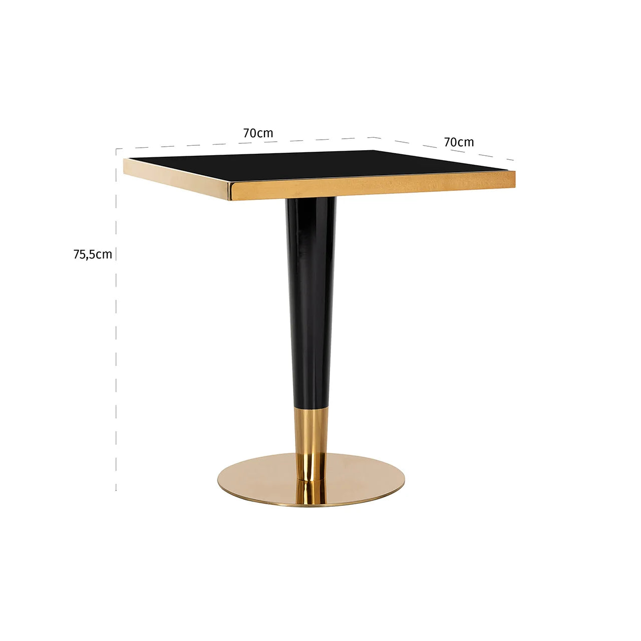 Richmond Interiors Roca Black Marble & Gold Square Dining Table