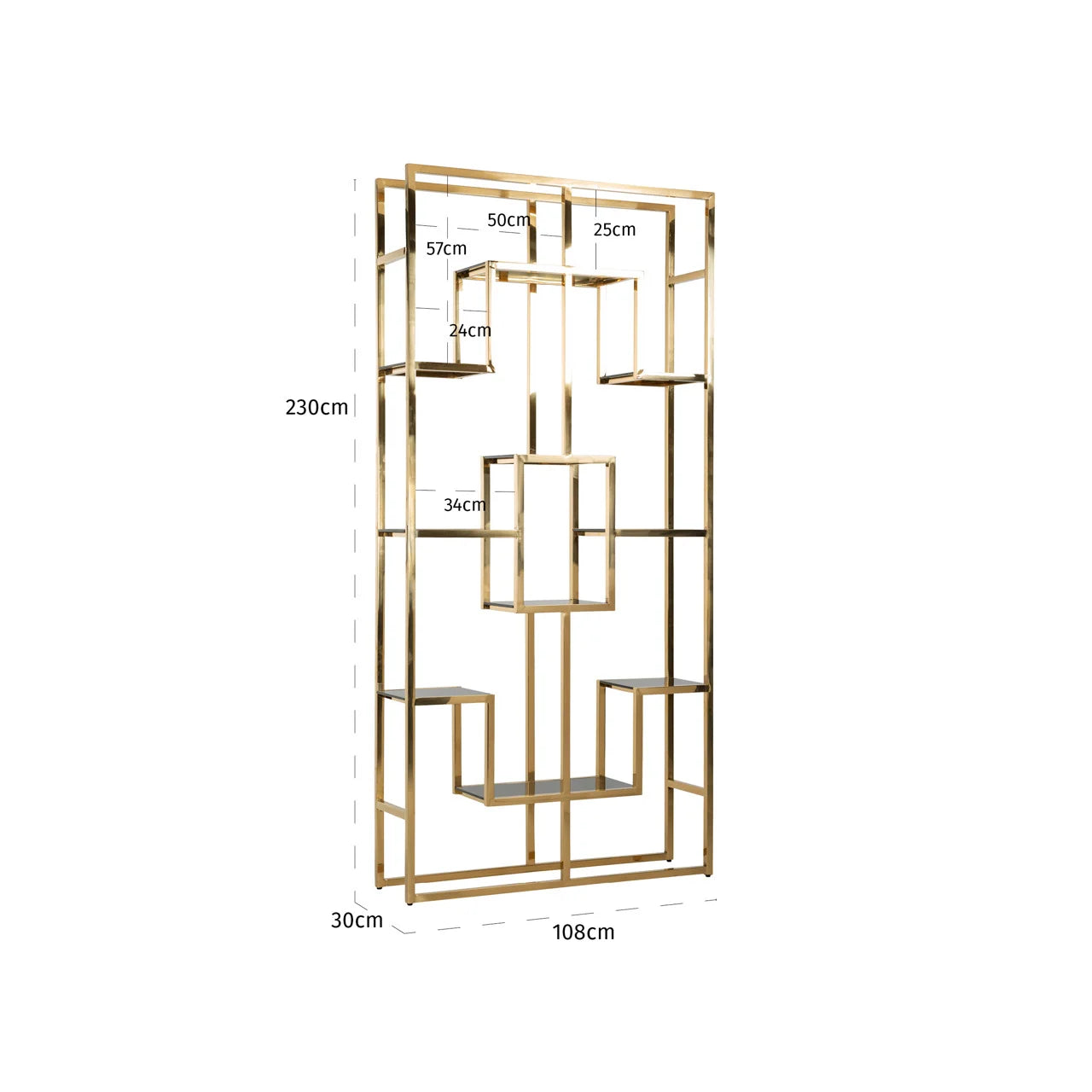 Richmond Interiors Magnus Gold Open Display Display Unit