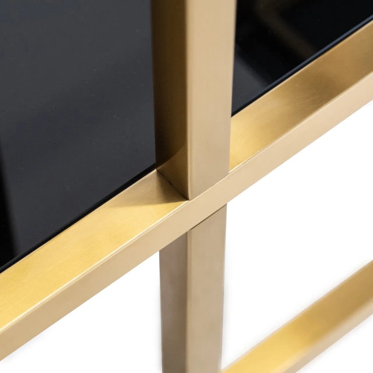 Richmond Interiors Magnus Brushed Gold & Smoked Glass Display Unit Extra Large