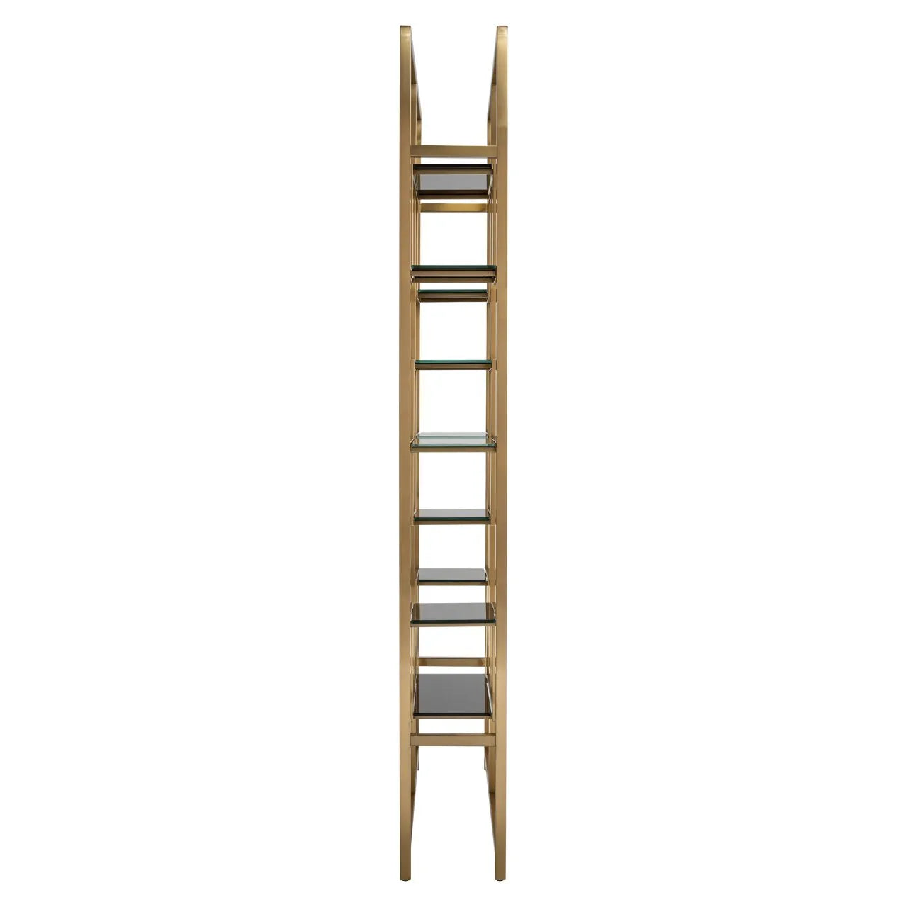 Richmond Interiors Magnus Brushed Gold & Smoked Glass Display Unit Extra Large