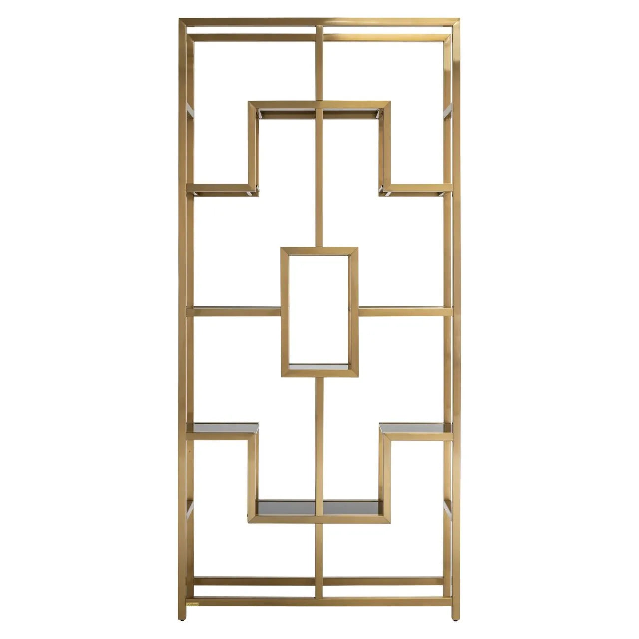 Richmond Interiors Magnus Brushed Gold & Smoked Glass Display Unit Extra Large