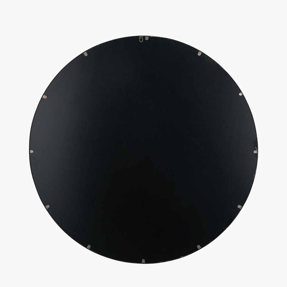 Antique Bronze Metal Round Wall Mirror Large