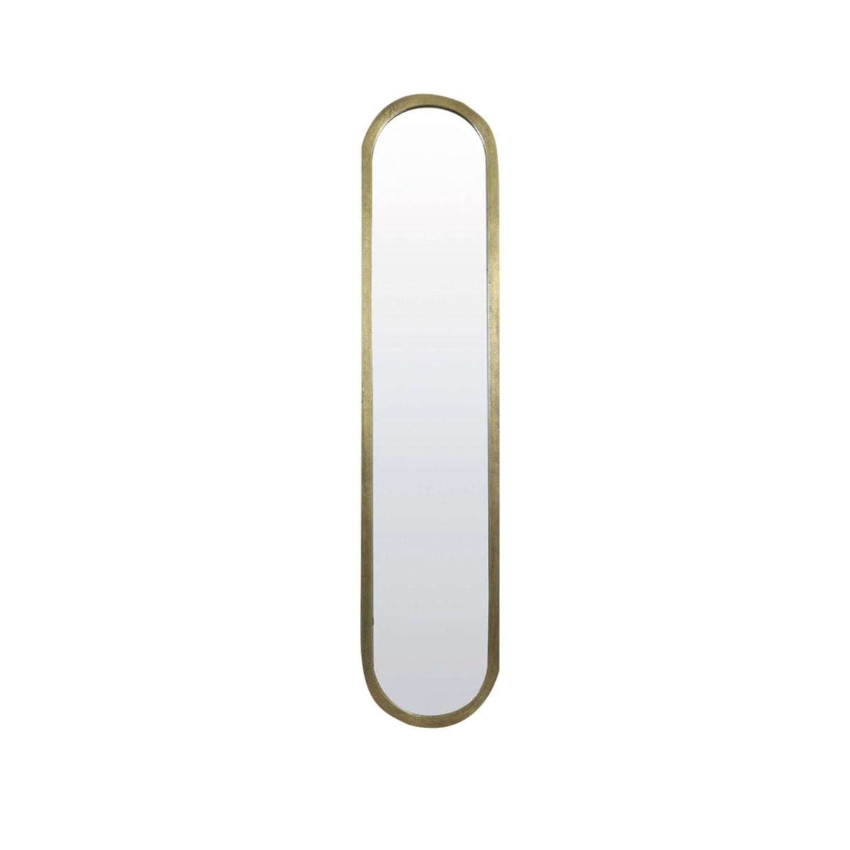 Farah Antique Bronze Metal Oval Full Length Leaner Mirror