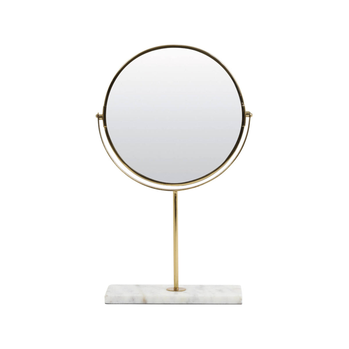 Riesco White/Gold Marble Round Table Mirror 40.5cm
