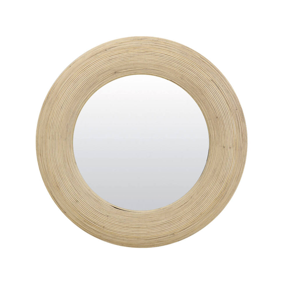 Piedre Natural Rattan Round Wall Mirror 71cm