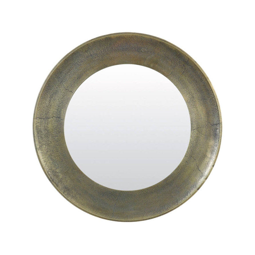 Sana Antique Bronze Metal Round Wall Mirror 62cm