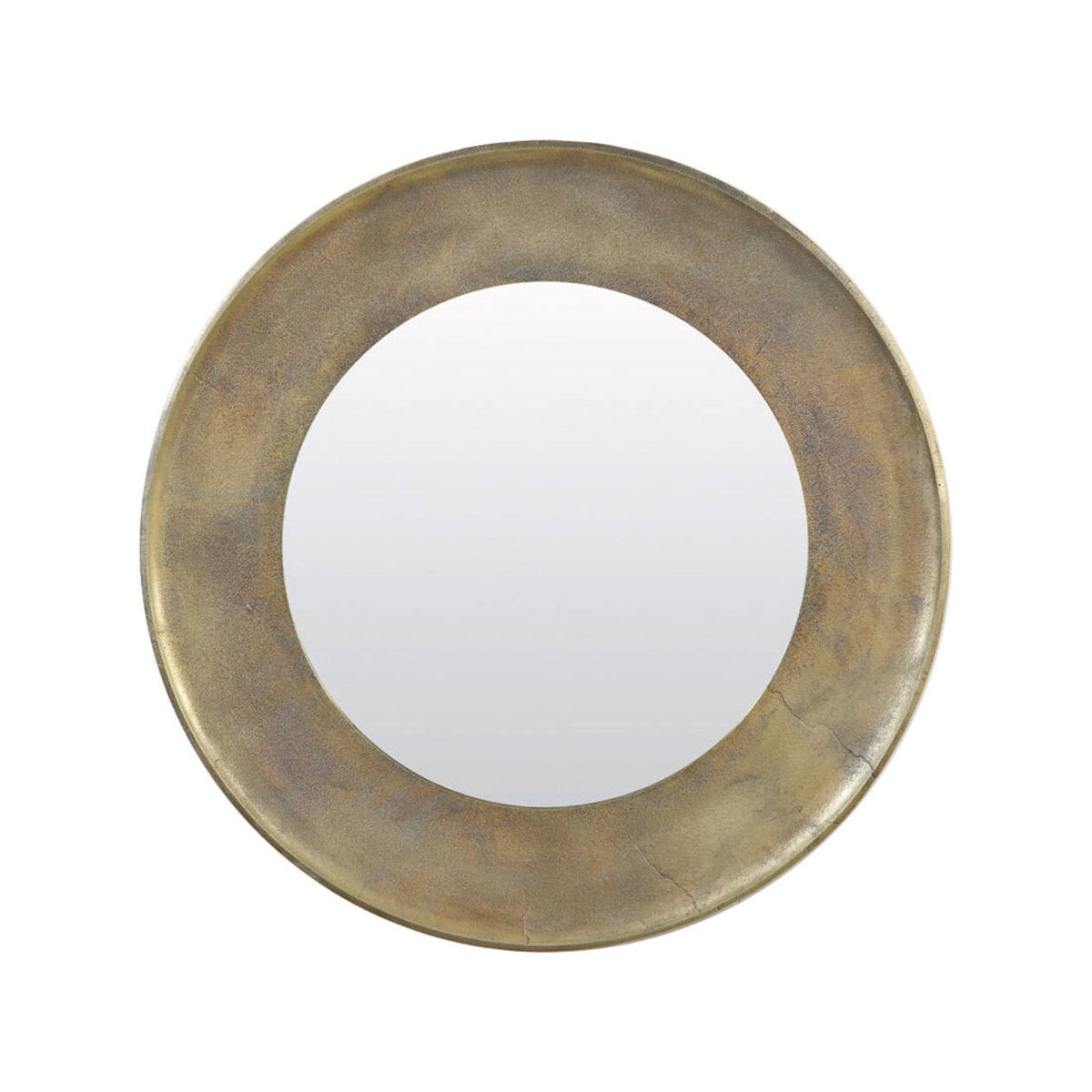 Sana Antique Bronze Metal Round Mirror 88cm