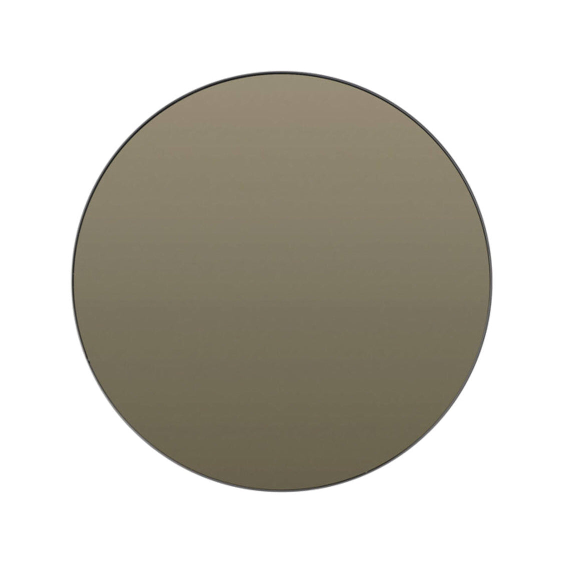 Espejo Smoked Glass & Black Round Wall Mirror 96cm