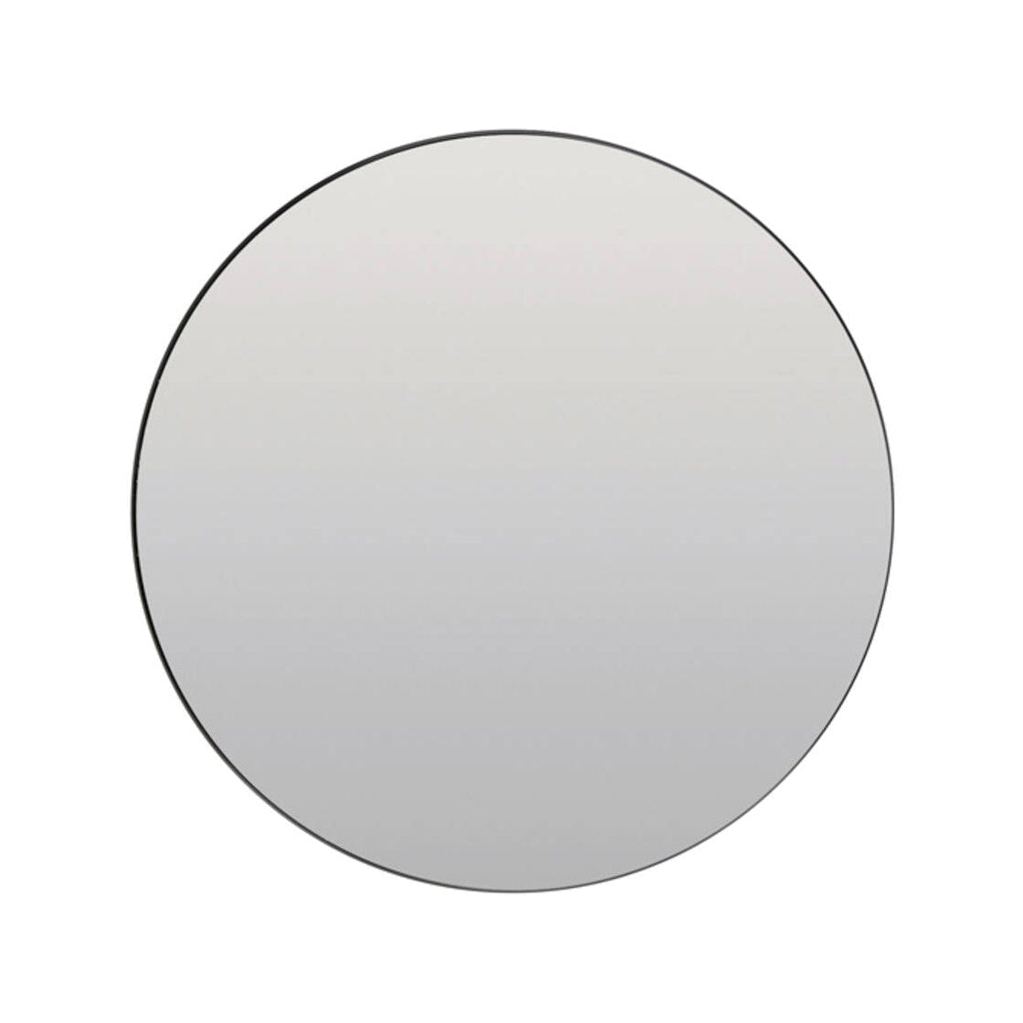 Espejo Clear Glass & Black Round Wall Mirror 96cm