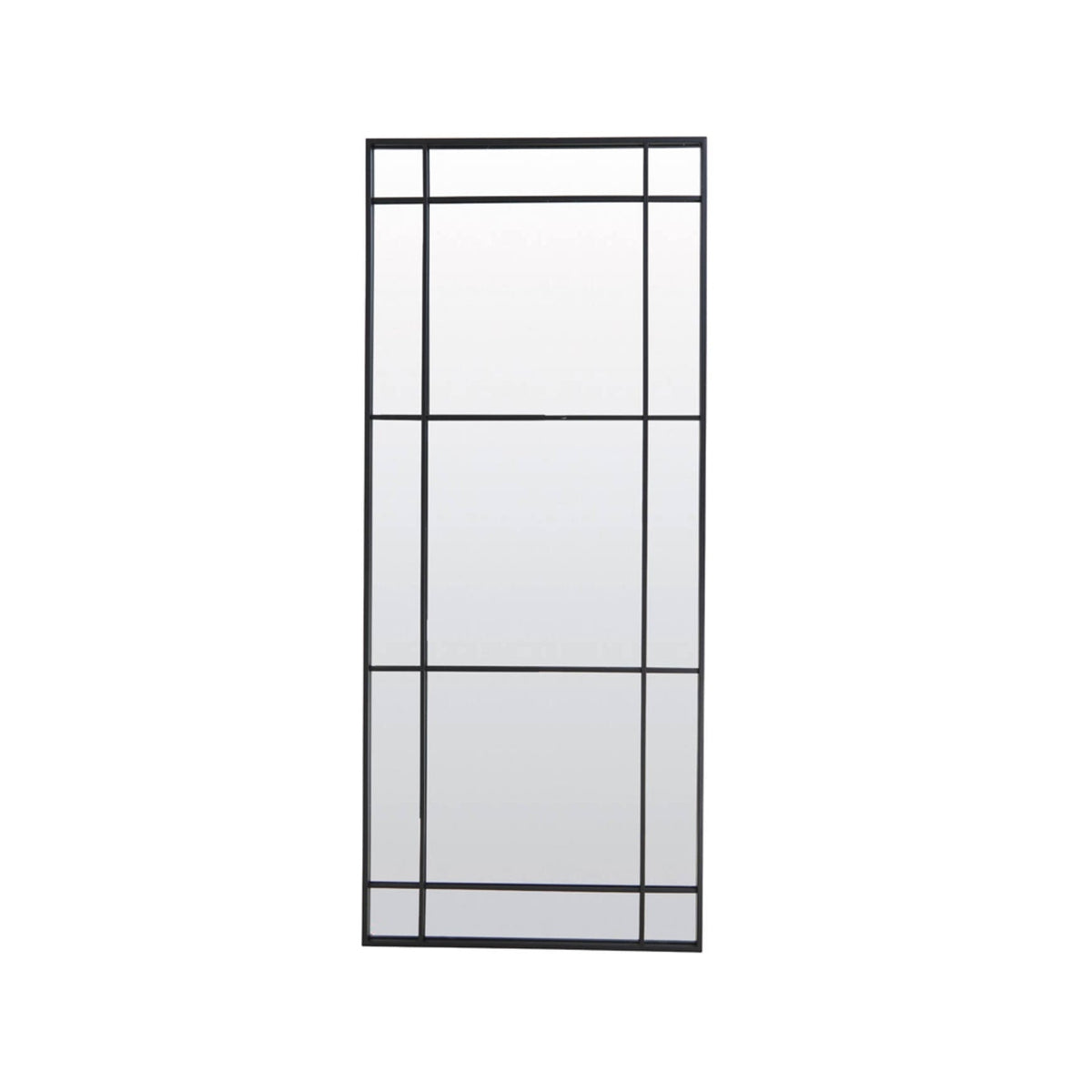 Rincon Clear Glass & Matt Black Rectangular Full Length Leaner Mirror