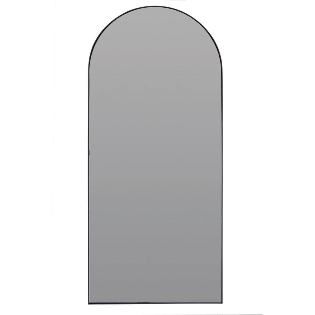 Zeneto Smoked Glass & Black Arched Full Length Leaner Mirror