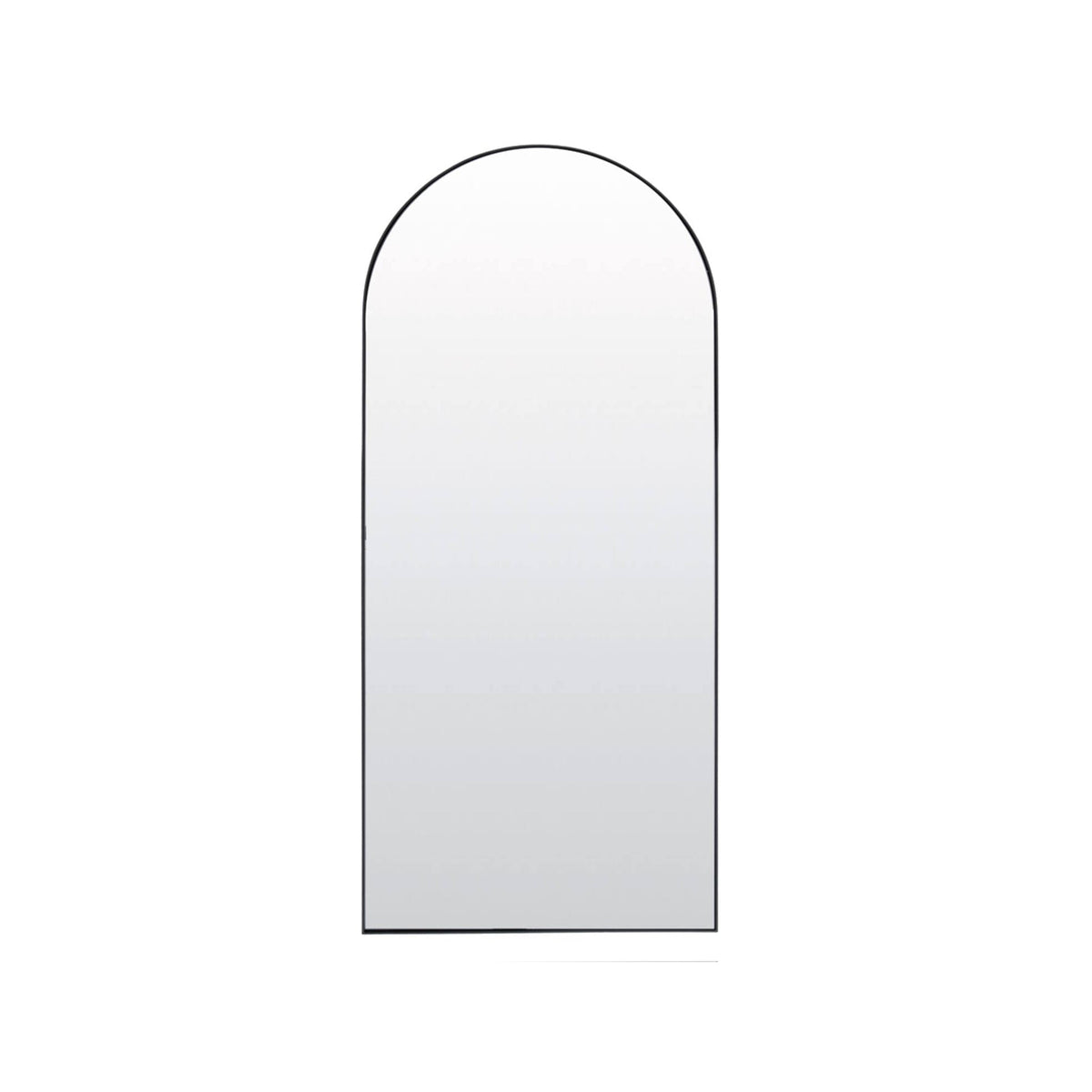 Zeneto Clear Glass & Black Rectangular Full Length Leaner Mirror