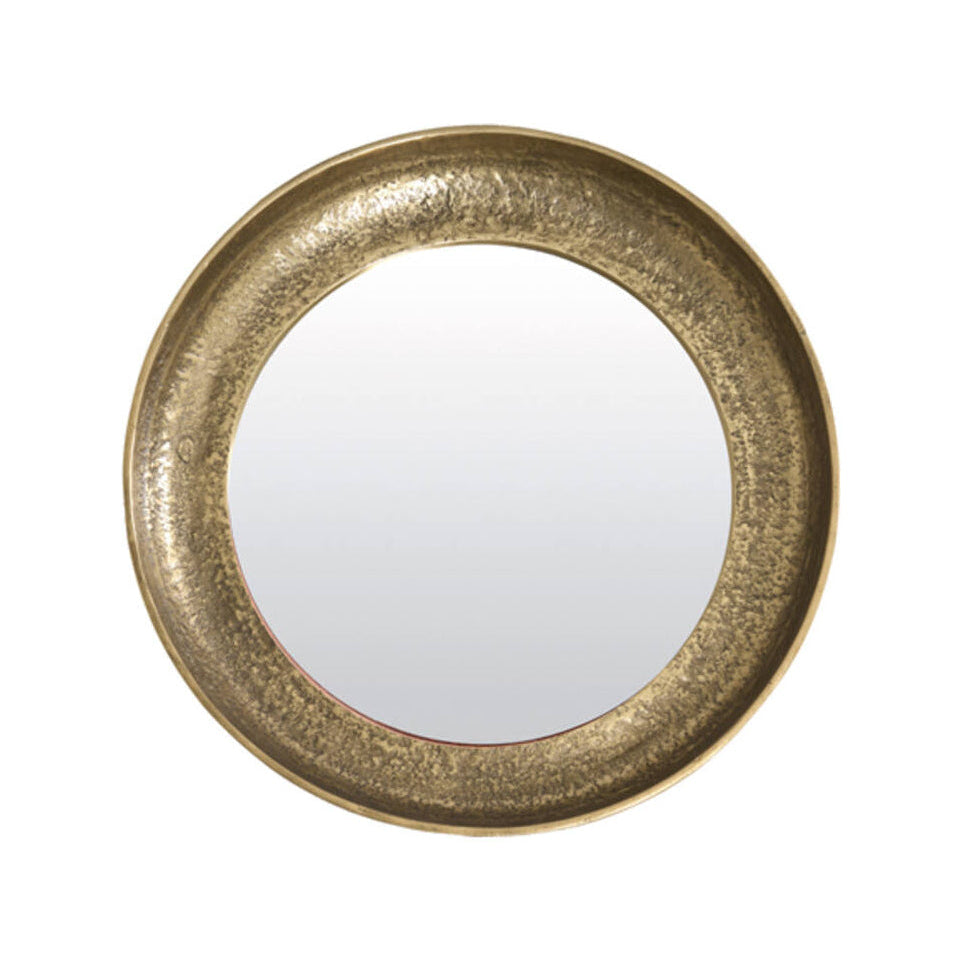 Nazara Antique Bronze Metal Round Wall Mirror 89cm