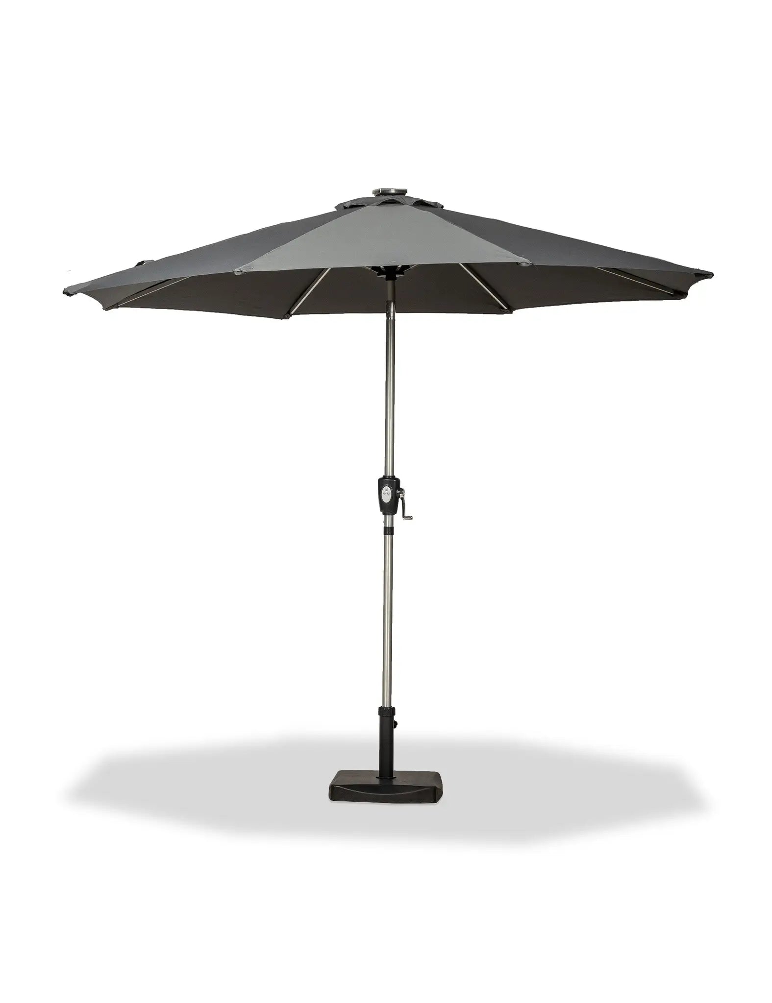 Crank & Tilt LED Strip Parasol - Grey