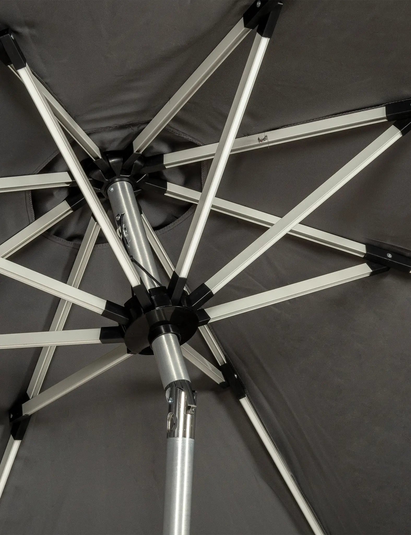 Crank & Tilt LED Strip Parasol - Grey