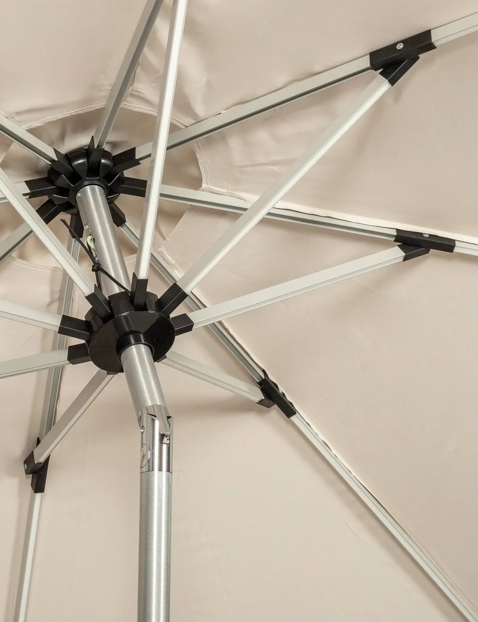 Crank & Tilt LED Strip Parasol - Ivory