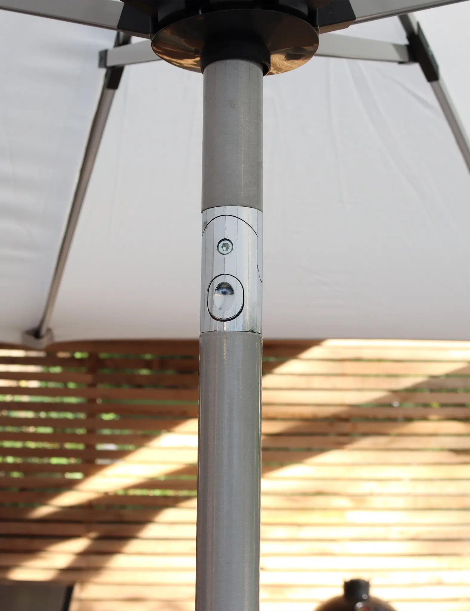 Crank & Tilt LED Strip Parasol - Ivory