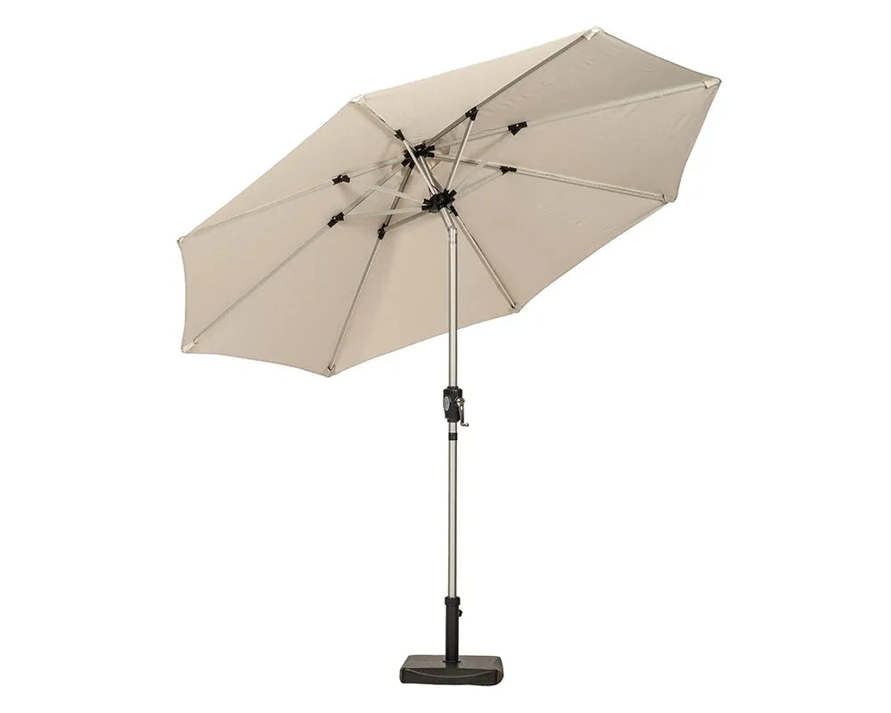 Crank & Tilt LED Strip Parasol - Ivory