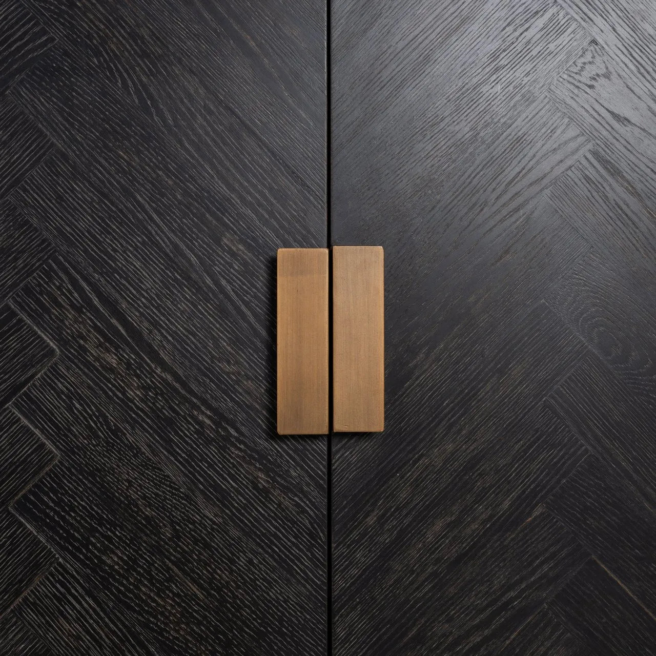 Richmond Interiors Blackbone Brass Black Rustic Oak Wood Sideboard | 4 Doors