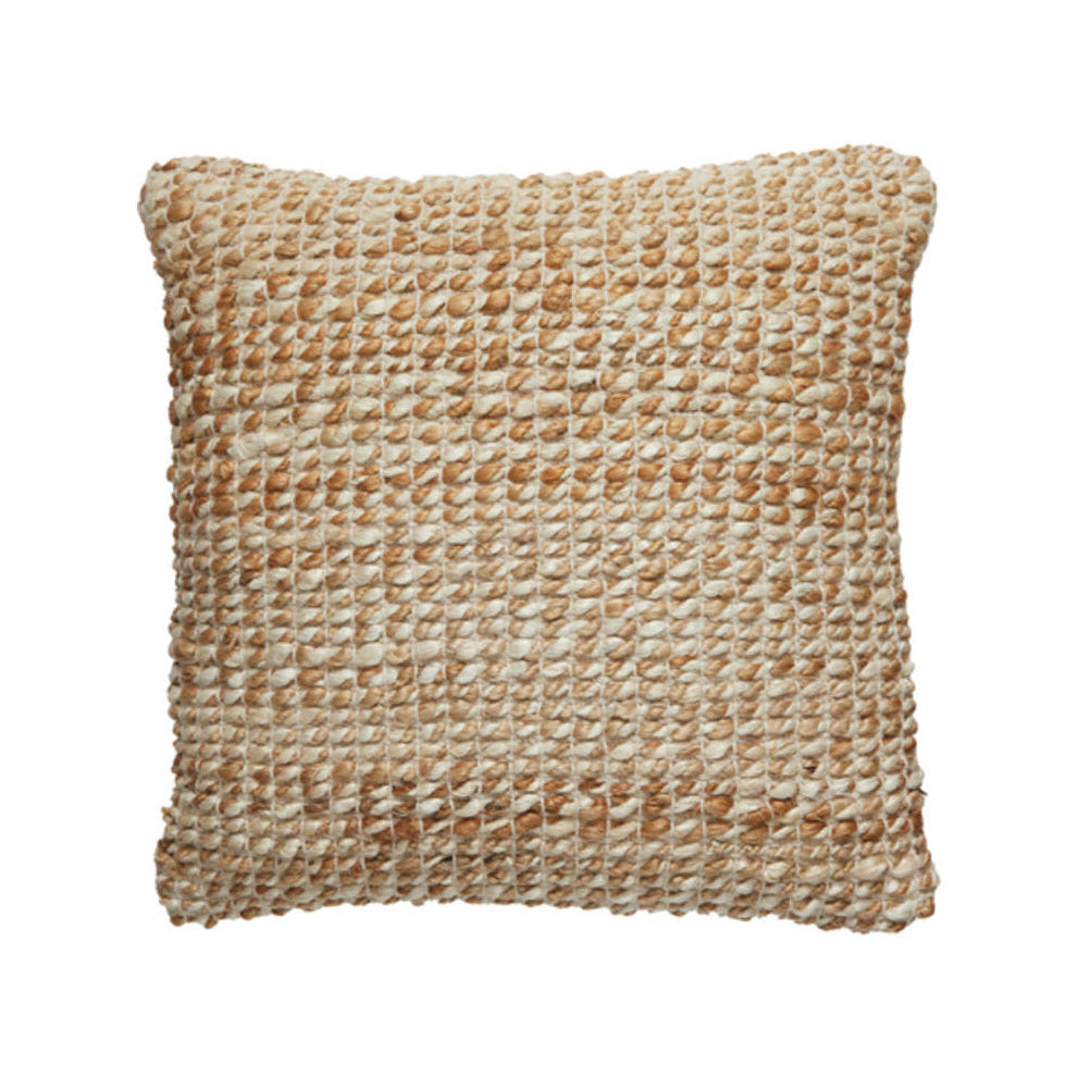 Jolita Natural/Brown Jute Woven Square Cushion 45x45cm