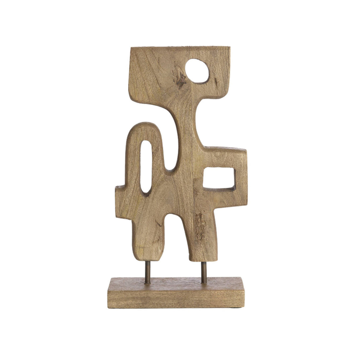 Sala Grey/Dark Brown Wood Abstract Ornament on Stand