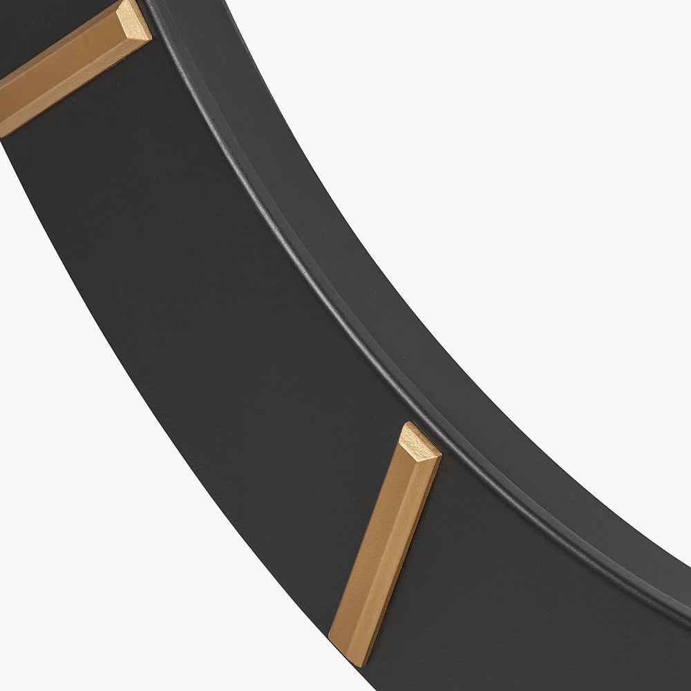 Black & Gold 2 Piece Open Wall Clock