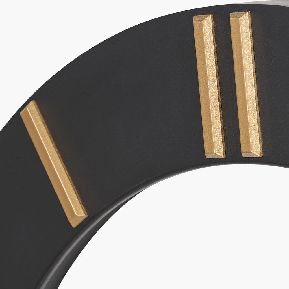 Black & Gold 2 Piece Open Wall Clock