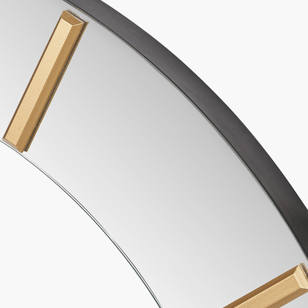 Mirror & Gold 2 Piece Open Wall Clock