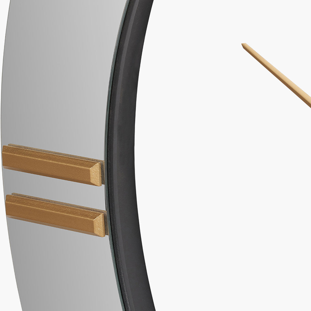 Mirror & Gold 2 Piece Open Wall Clock