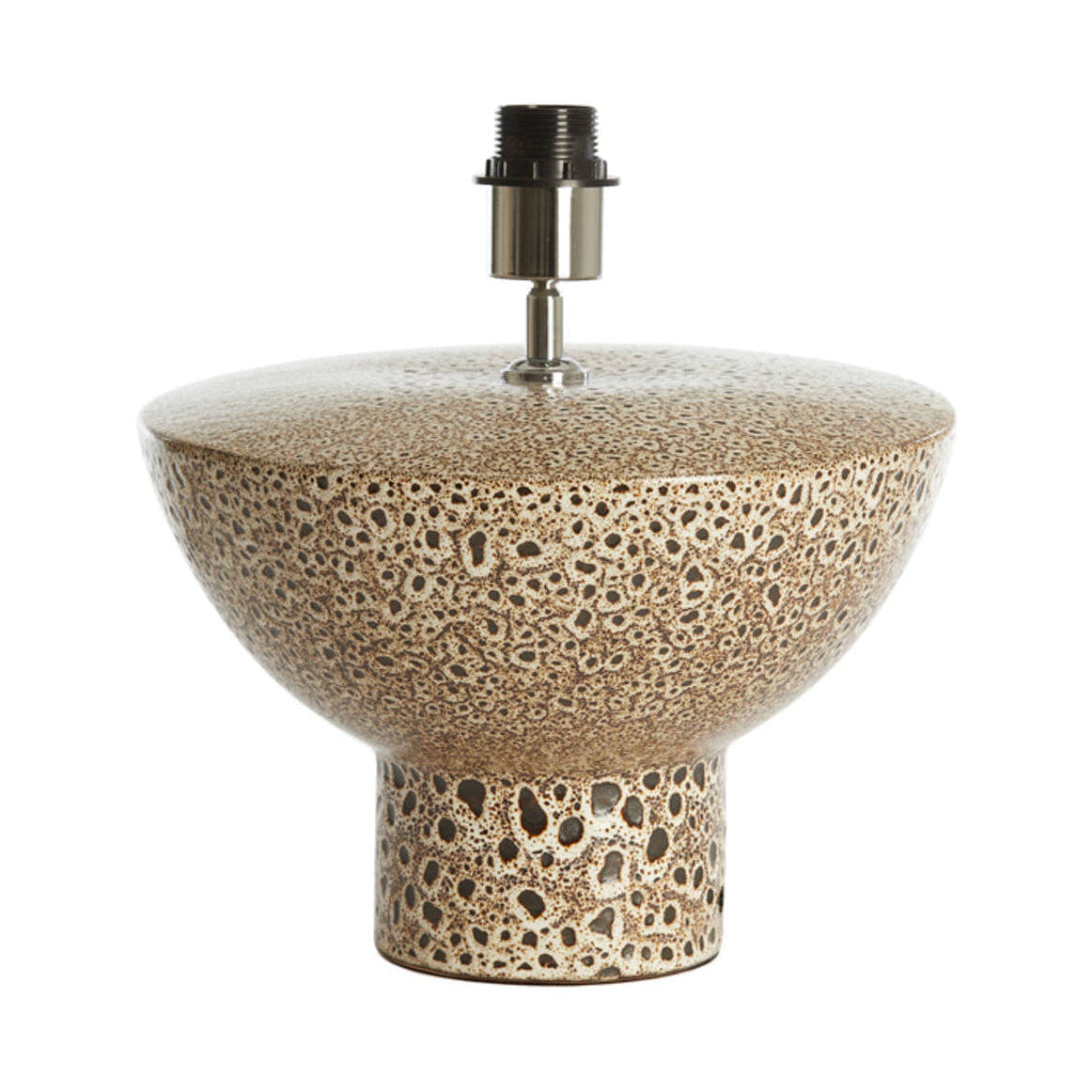 Yasur Cream Ceramic & Black Table Lamp Base 22cm