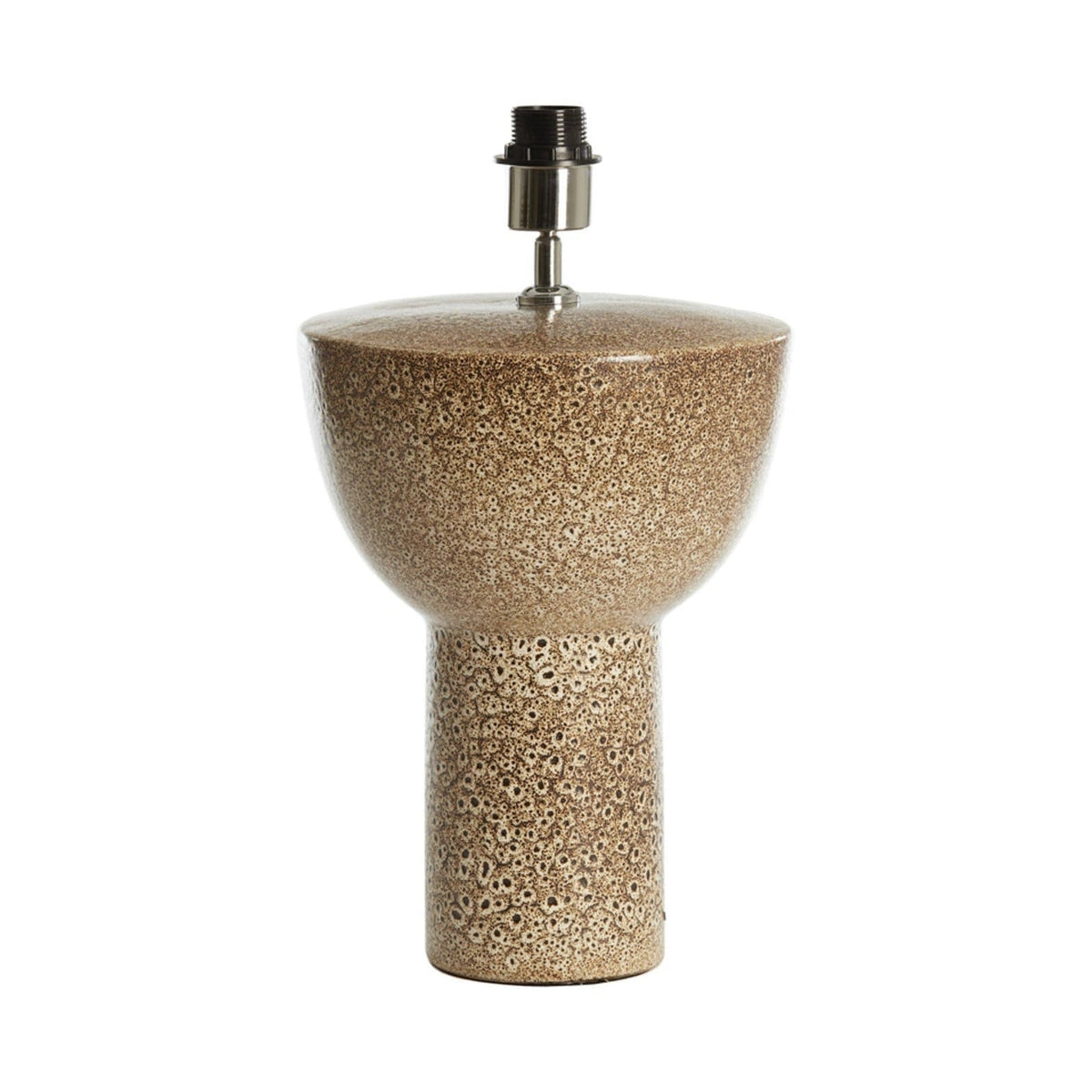 Yasur Cream Ceramic & Black Table Lamp Base 34.5cm