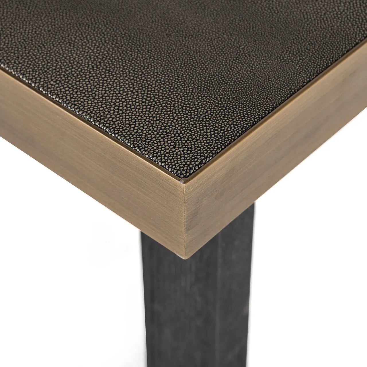 Richmond Interiors Bloomville Grey Shagreen & Gold Dining Table | 10 Seater