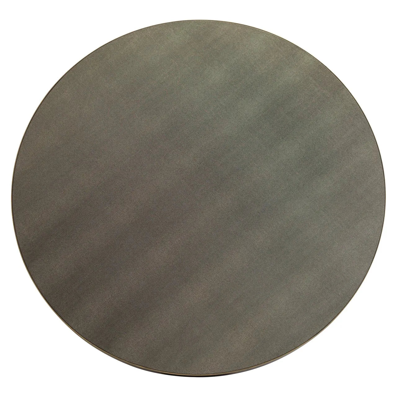 Richmond Interiors Bloomville Grey Shagreen & Black Oak Wood Gold Accents Round Dining Table