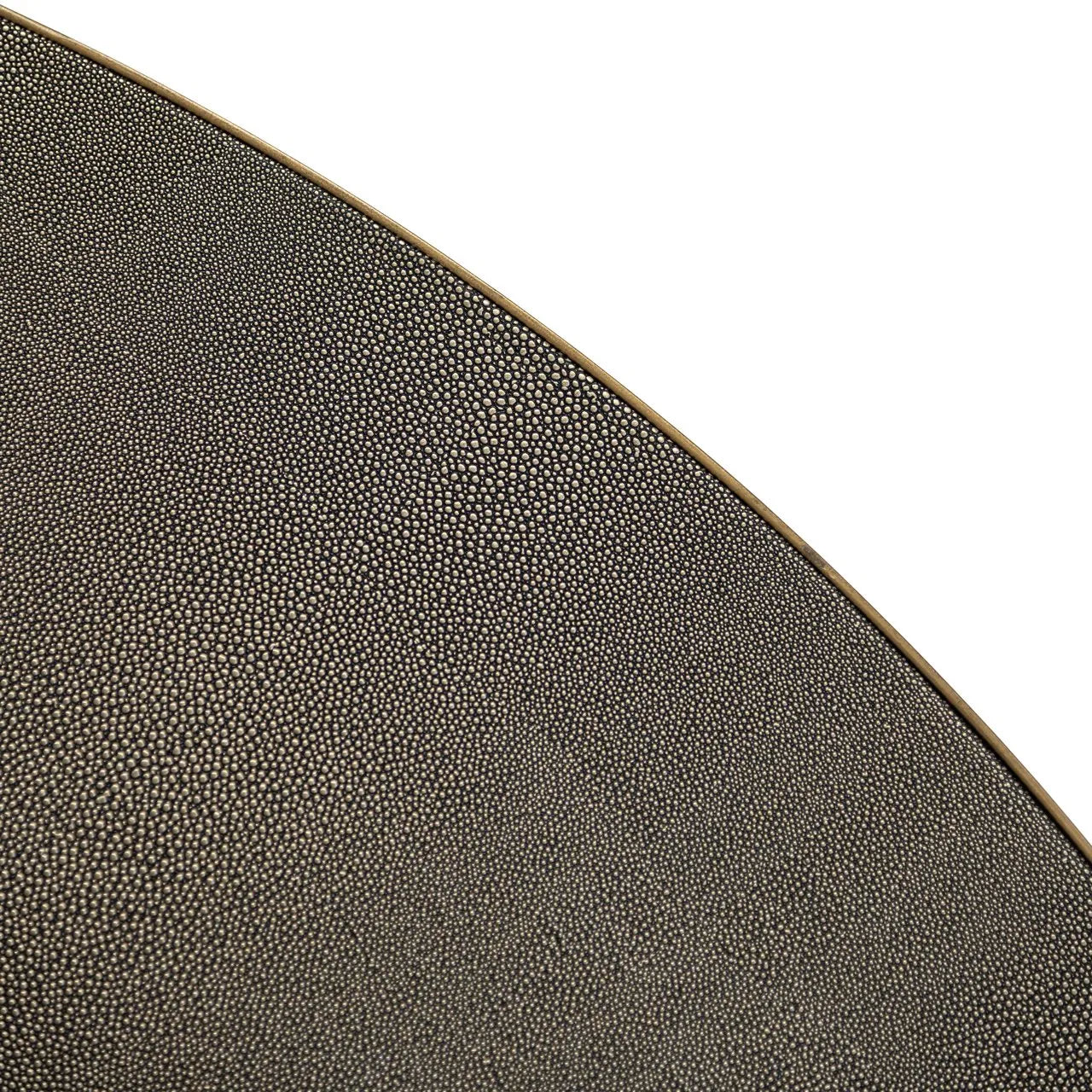 Richmond Interiors Bloomville Grey Shagreen & Black Oak Wood Gold Accents Round Dining Table
