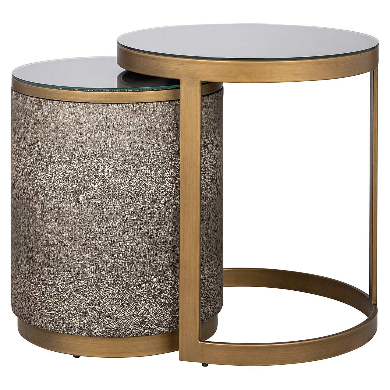 End table Bloomville set of 2 incl. glass (Gold)