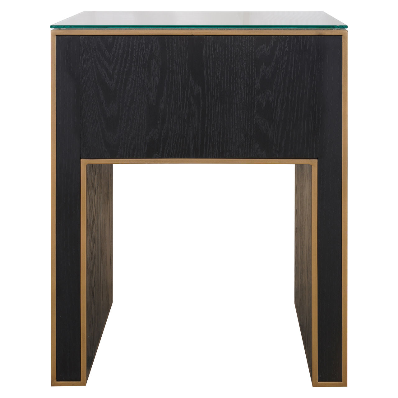 Nightstand Bloomville brown incl. glass top