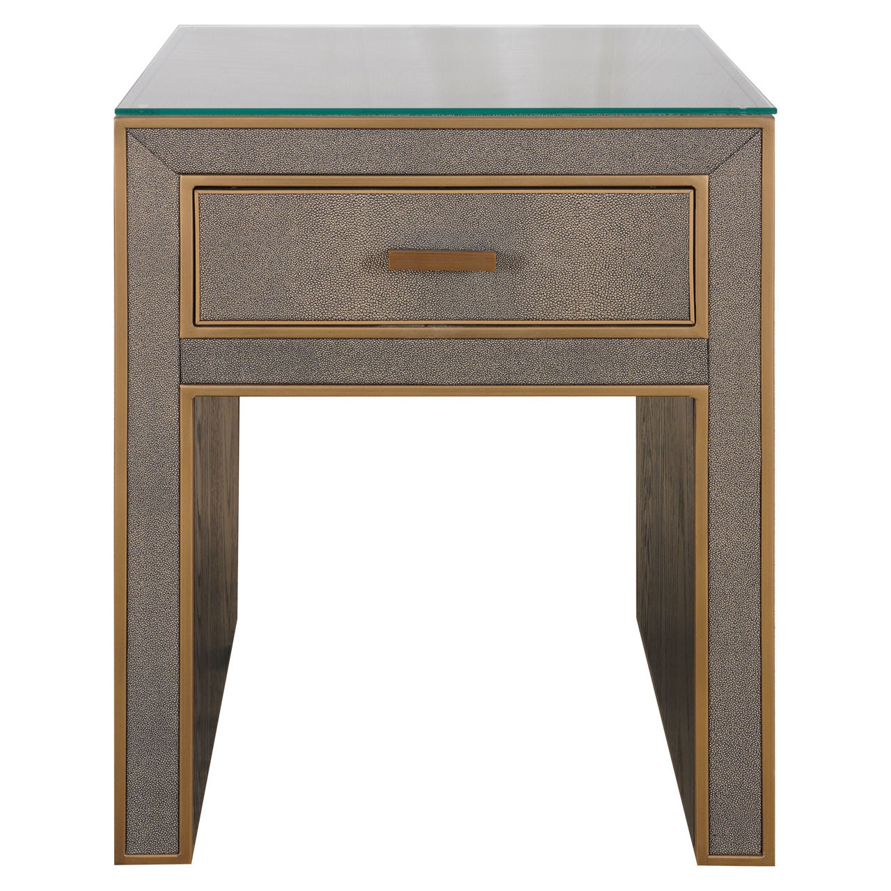 Nightstand Bloomville brown incl. glass top