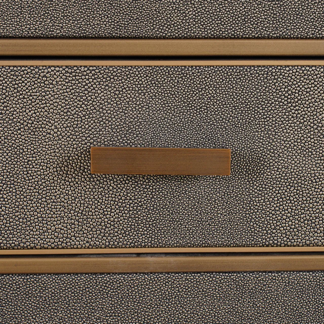 Richmond Interiors Bloomville Grey Shagreen & Gold Bedside Table
