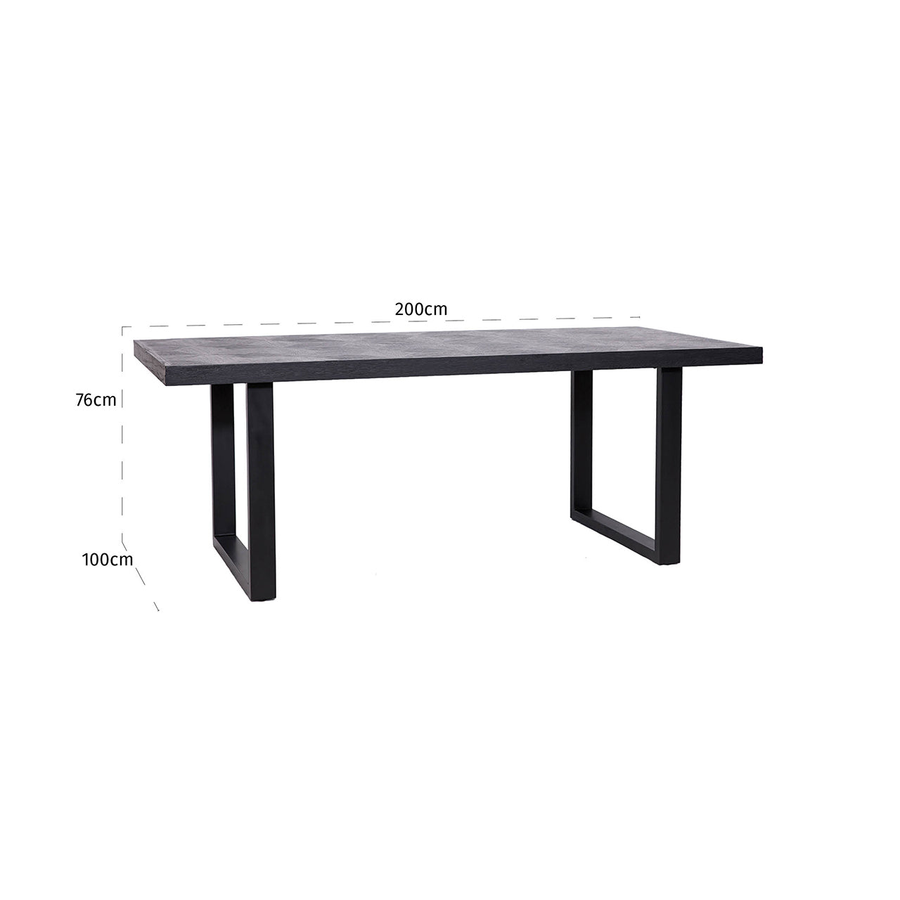 Richmond Interiors Blax Black Oak Wood Isometric Cube Pattern Rectangle Dining Table | 6-8 Seater