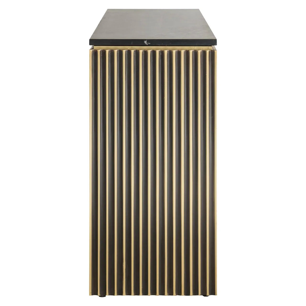 Richmond Interiors Les Arcs Brushed Gold & Black Marble Sideboard