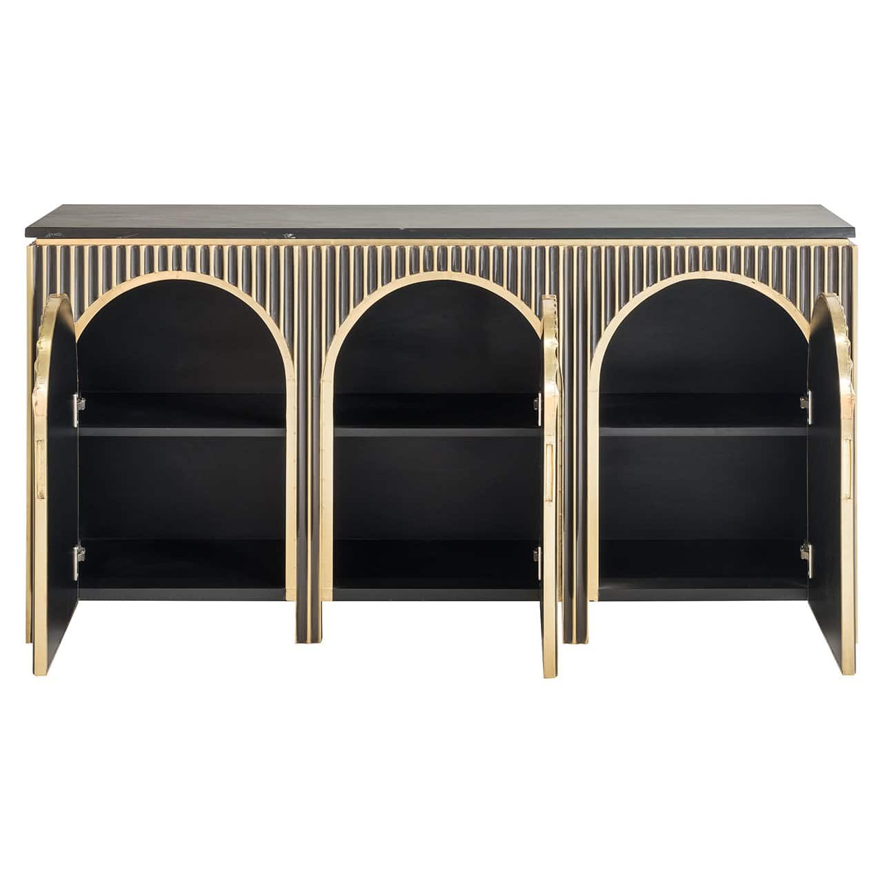 Sideboard Les Arcs 3-doors (Brushed Gold)