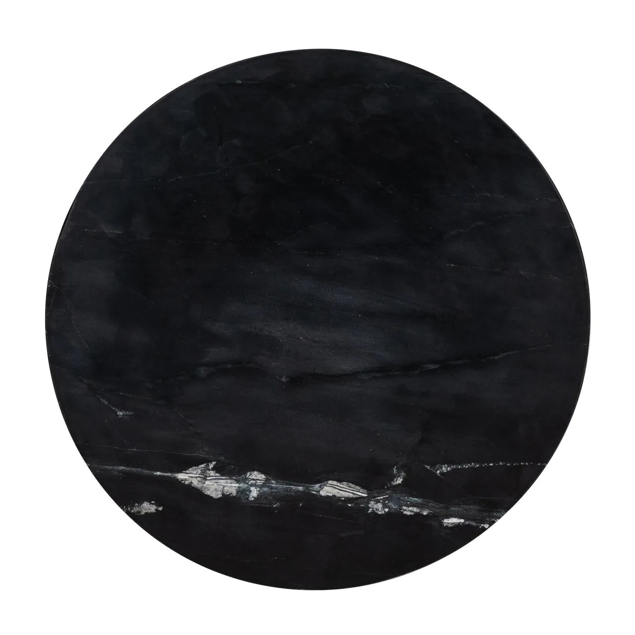 Richmond Interiors Ironville Black Marble & Gold Ribbed Side Table