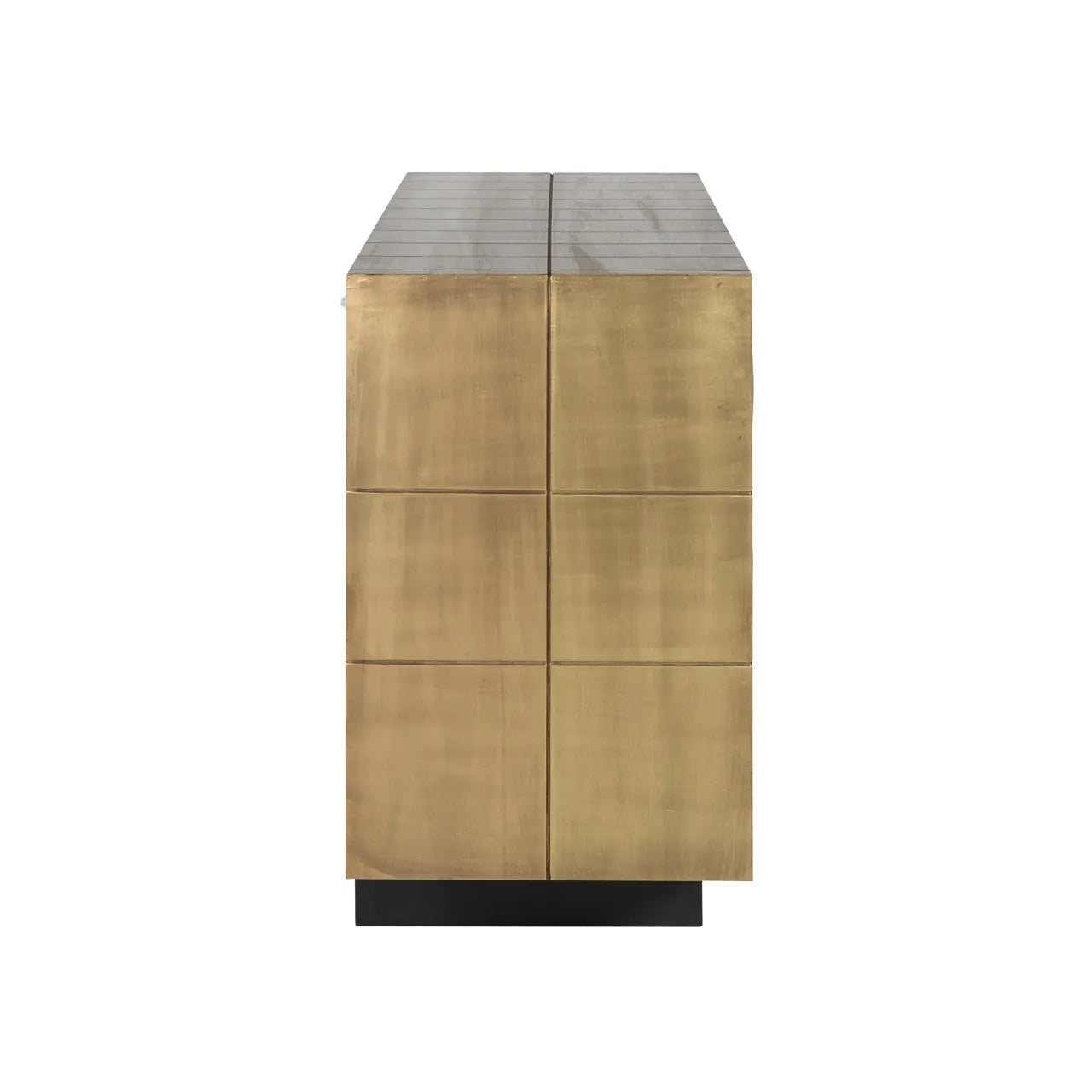 Richmond Interiors Collada Brushed Gold Geometric Pyramid Sideboard