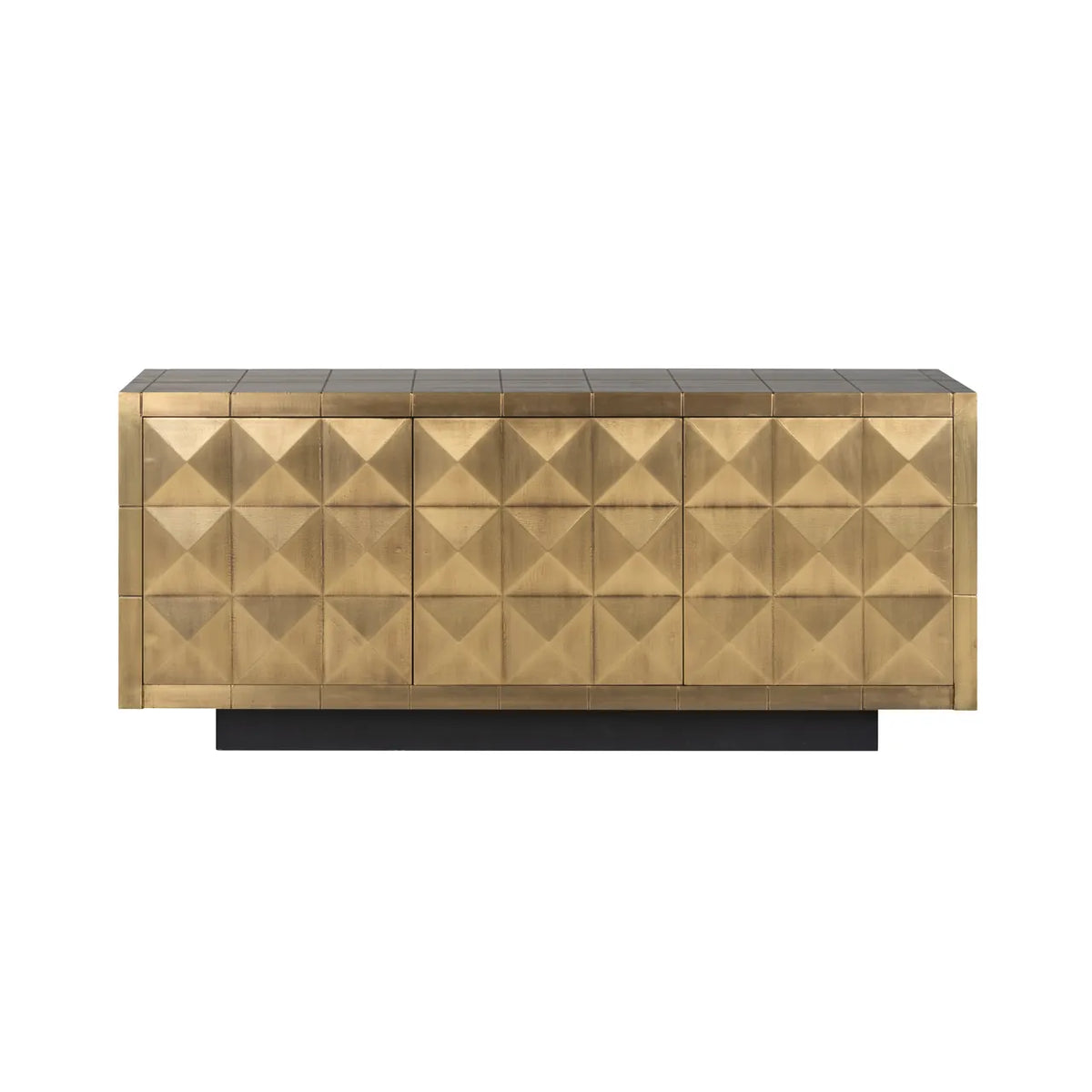 Richmond Interiors Collada Brushed Gold Geometric Pyramid Sideboard